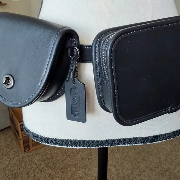 Coach Black Leather Multi Belt Bag Set - Picture 7 of 13